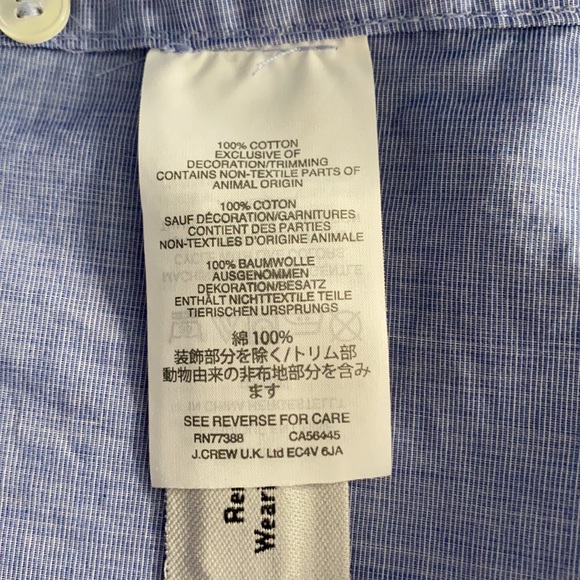 J. Crew Button Down Pajama Style Shirt with Tipping Size 0 - Picture 9 of 9